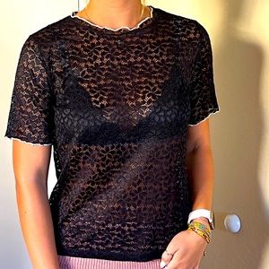 Zara black simple short sleeve top. Size S